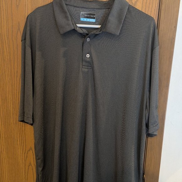 PGA Tour Golf Athletic Fit Polo Short Sleeve Shirt Gray/Black Men's SIze XL - Picture 1 of 4